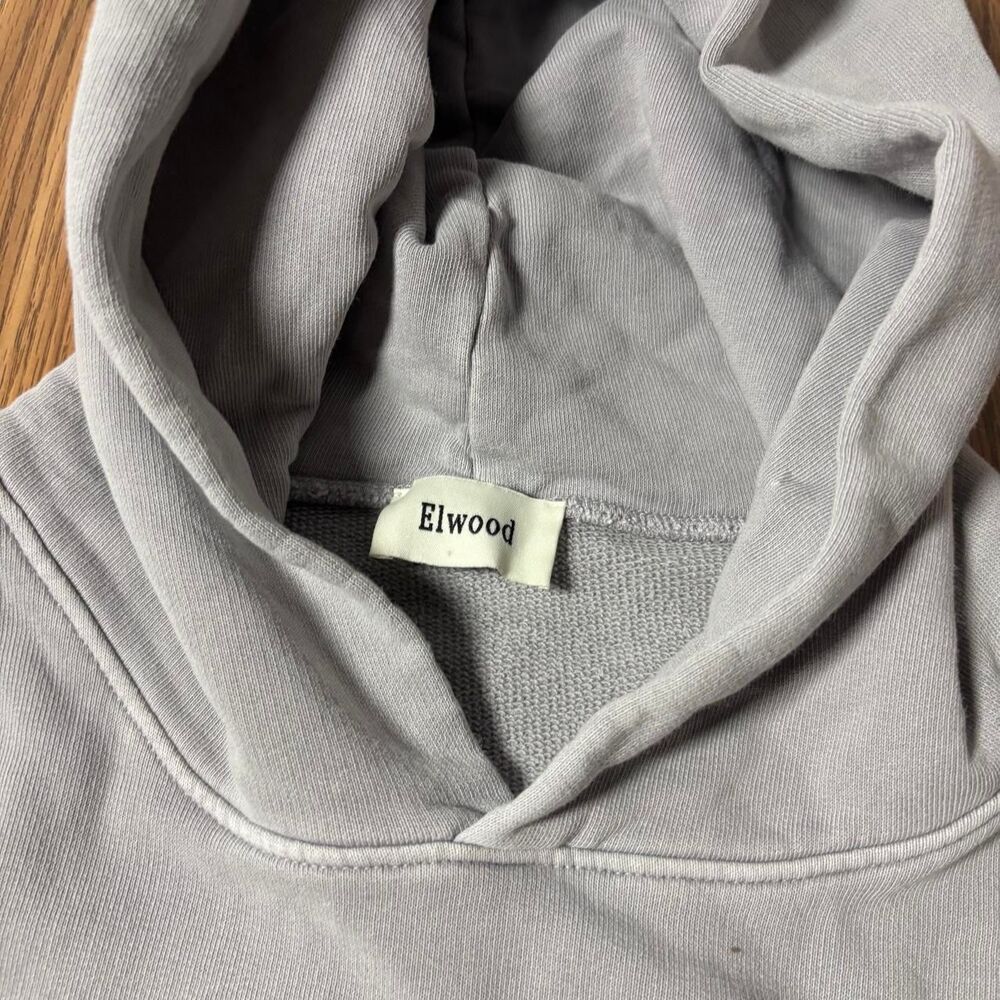 Elwood Core Oversize Hoodie Men’s 2XL Gray Organic Cotton Brushed Terry Sweatshi